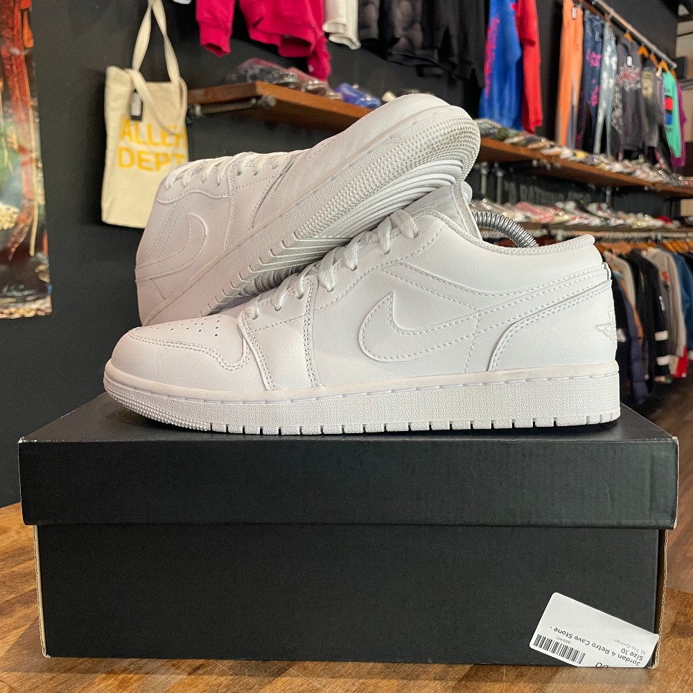 Jordan 1 Low Triple White - Size 9