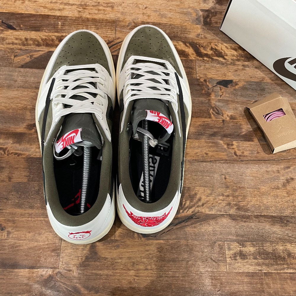 Travis Scott Jordan 1 Low Reverse Olive - Size 13
