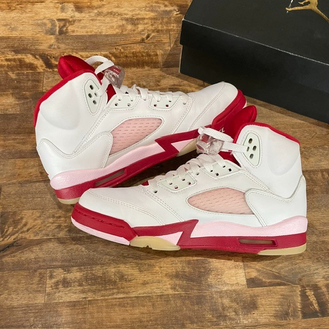 Jordan 5 Retro GS White Pink Red - Size 6Y