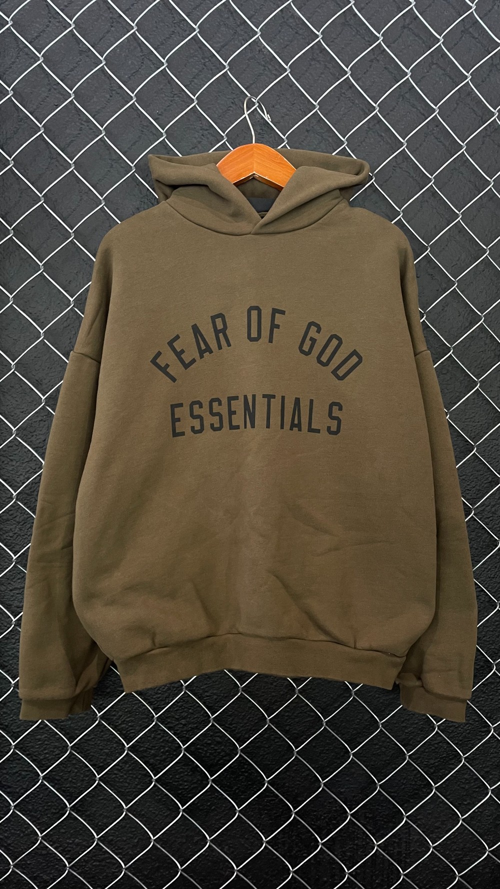 FOG Essentials Arc Logo Hoodie Olive - S