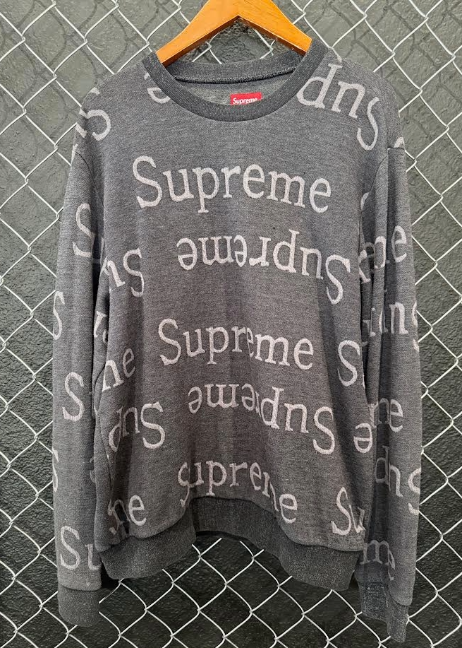 Supreme FW18 Jacquard Logo Crewneck - M
