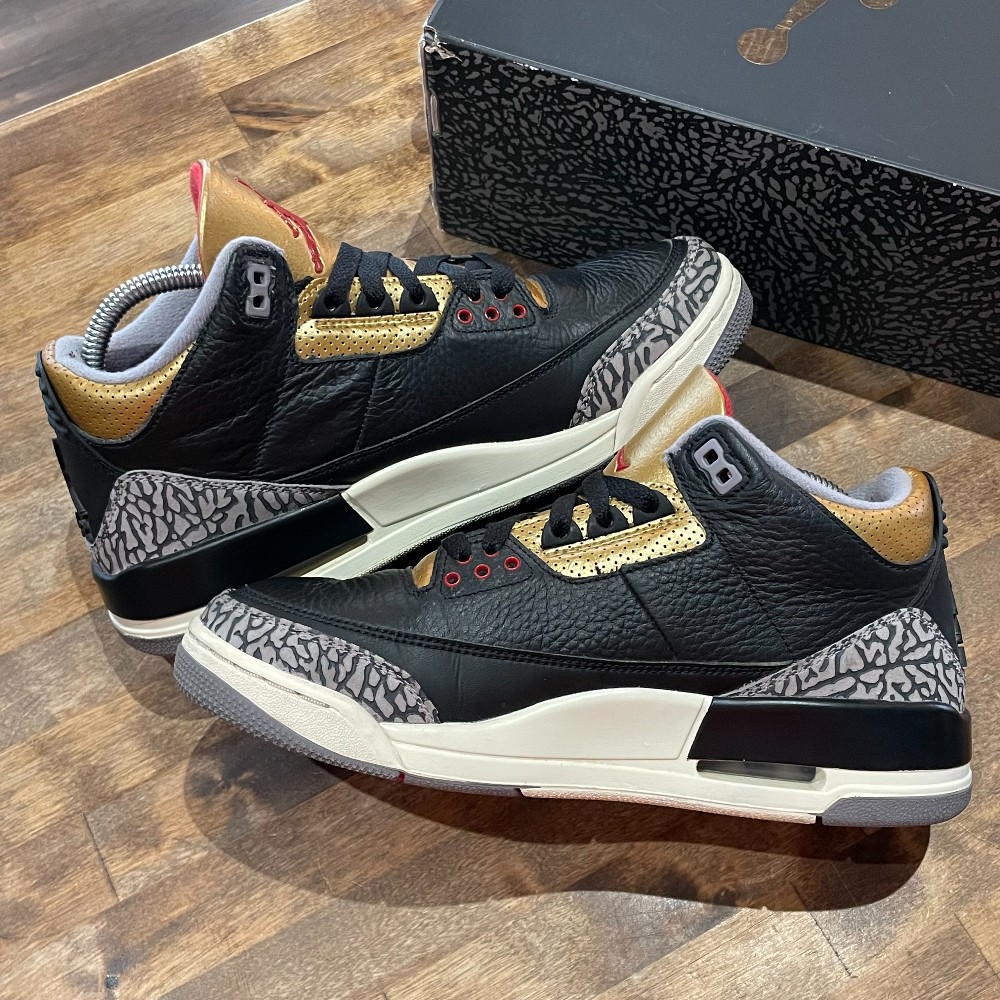 Jordan 3 Retro Black Cement Gold Women's - Size 9.5W