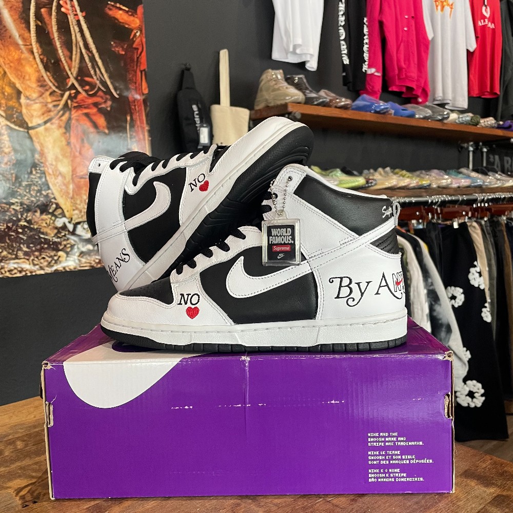 Nike SB Dunk High Supreme By Any Means Black - Size 9