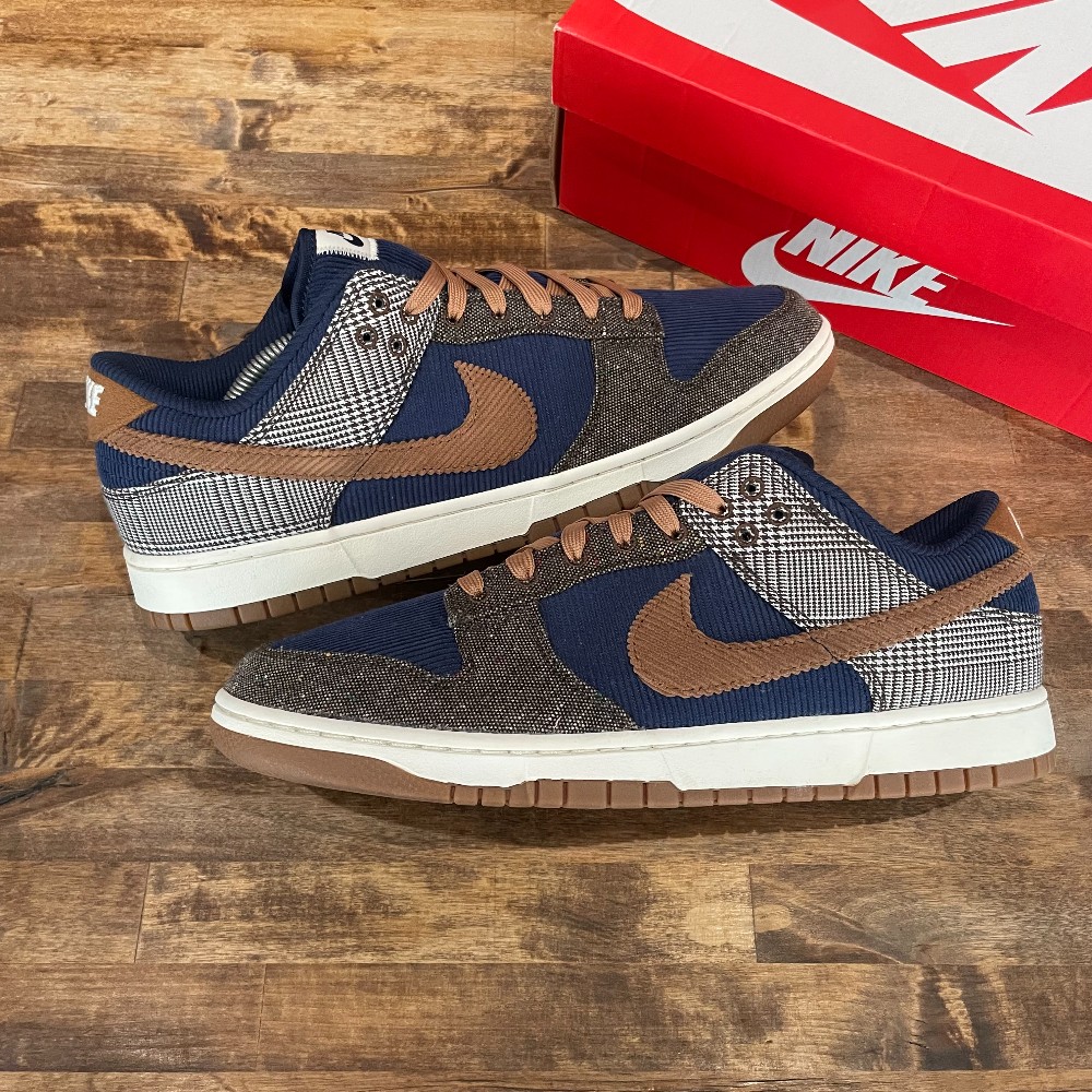 Nike Dunk Low Tweed Corduroy/Midnight Navy - Size 12