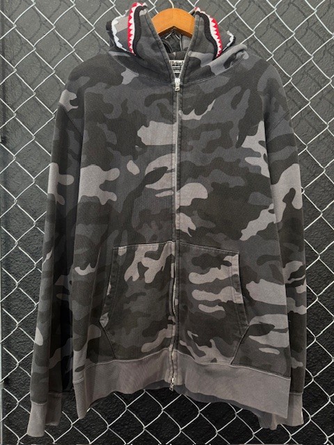 Bape 1st Camo PONR Shark Ful Zip Hoodie - XXL
