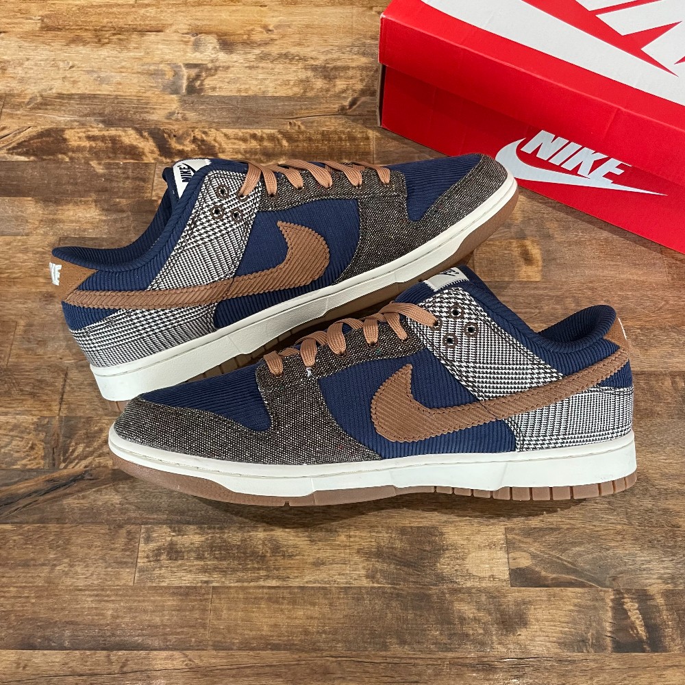 Nike Dunk Low Tweed Corduroy/Midnight Navy - Size 12