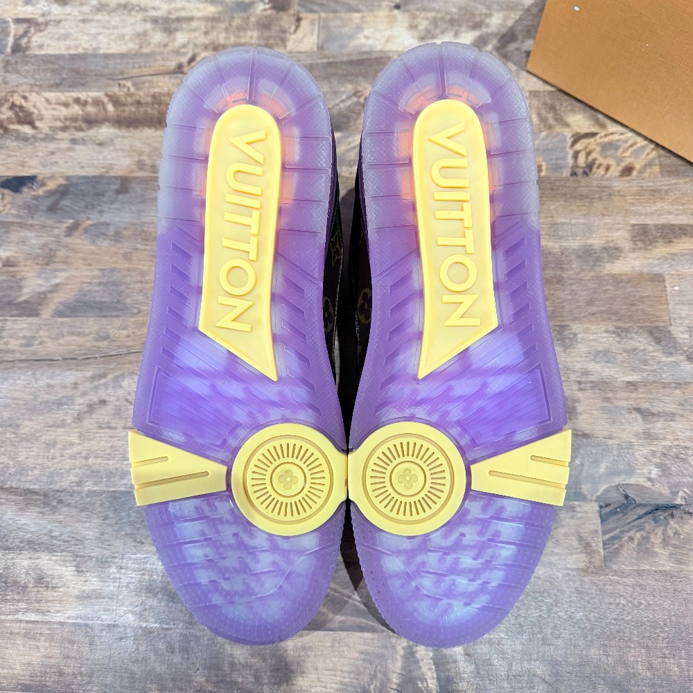 Louis Vuitton Trainer Monogram Purple Yellow - Size 9.5