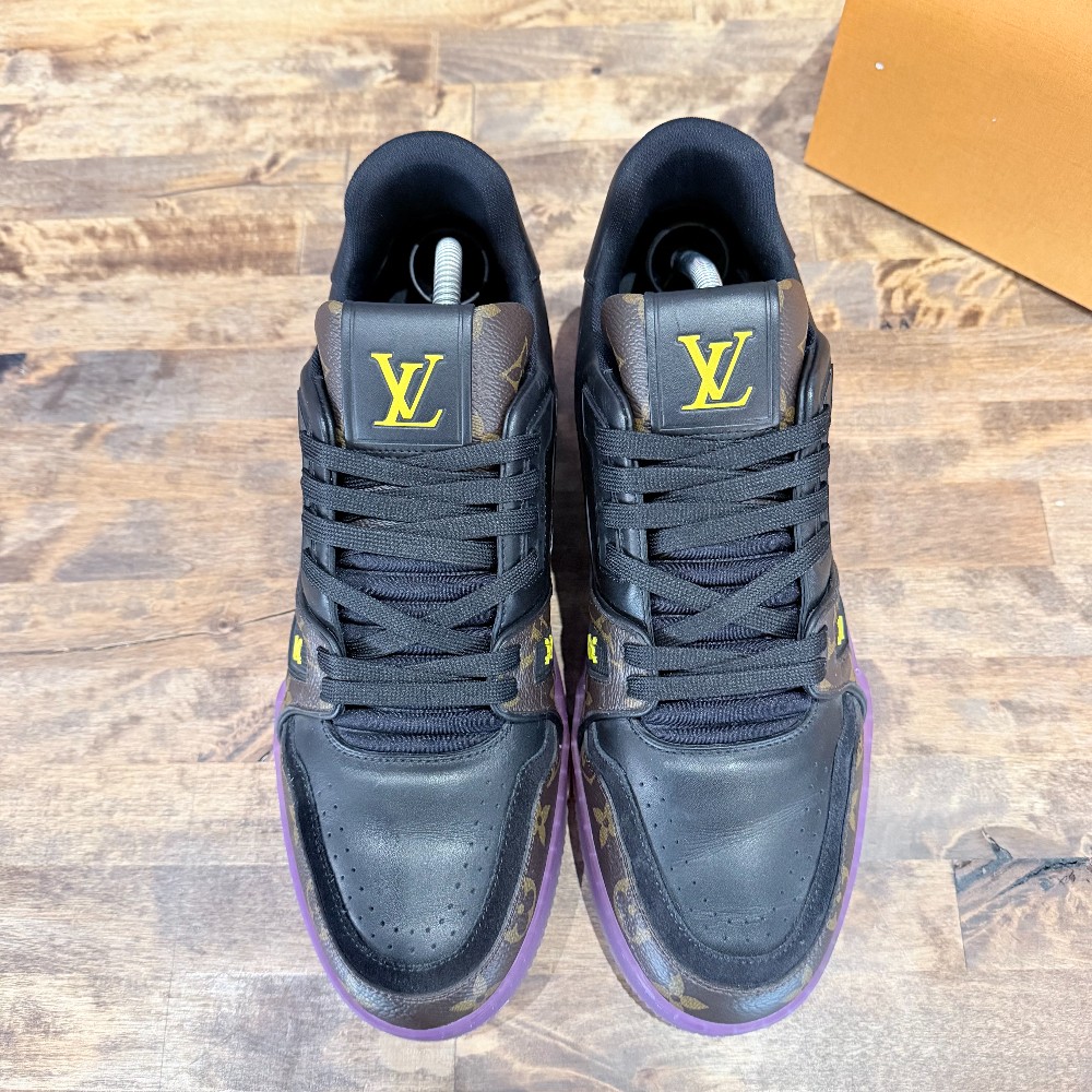 Louis Vuitton Trainer Monogram Purple Yellow - Size 9.5