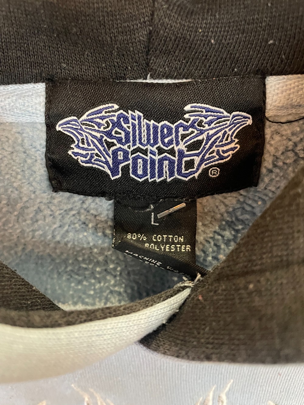 Y2K Tribal Emb. Hoodie - L