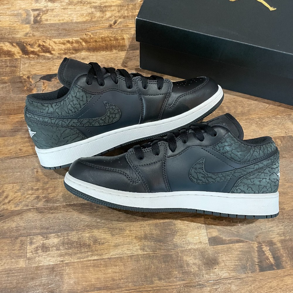 Jordan 1 Low (GS) Black Elephant - Size 6.5Y