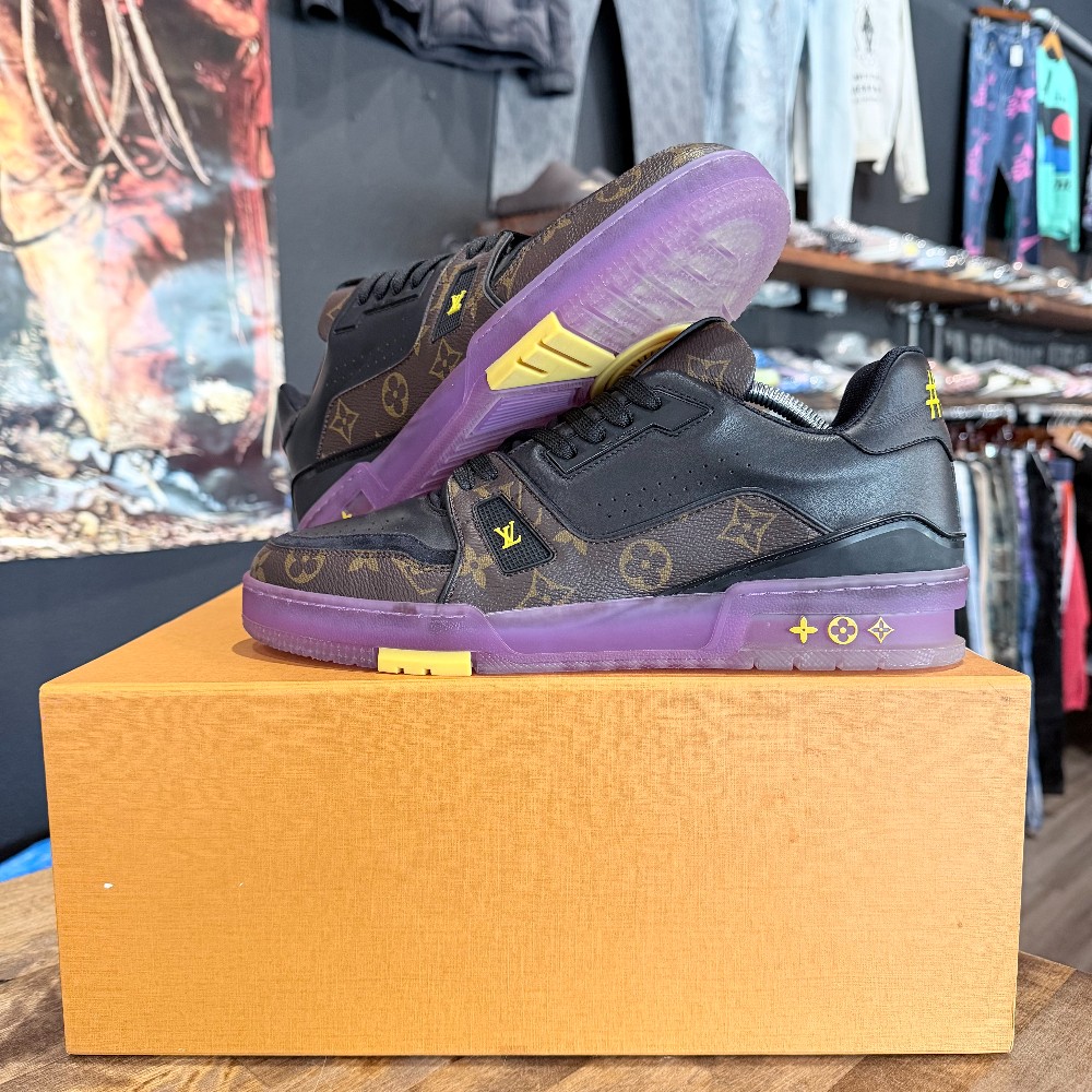 Louis Vuitton Trainer Monogram Purple Yellow - Size 9.5