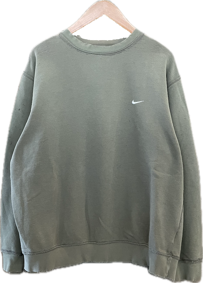 Y2K Nike Silver Tag Olive Essential Crewneck - L