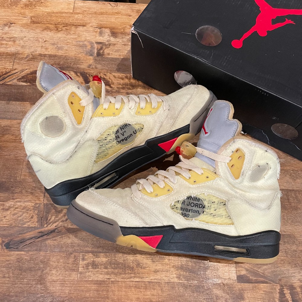 Off-White x Jordan 5 Retro Sail - Size 10