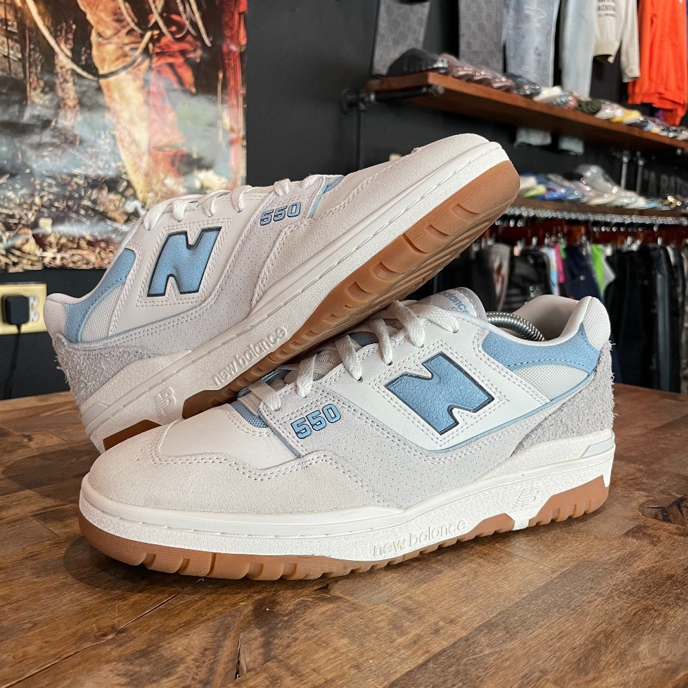 New Balance 550 White/University Blue/Gum (No Box) - Size 10