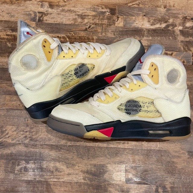 Off-White x Jordan 5 Retro Sail (No Box) - Size 9.5