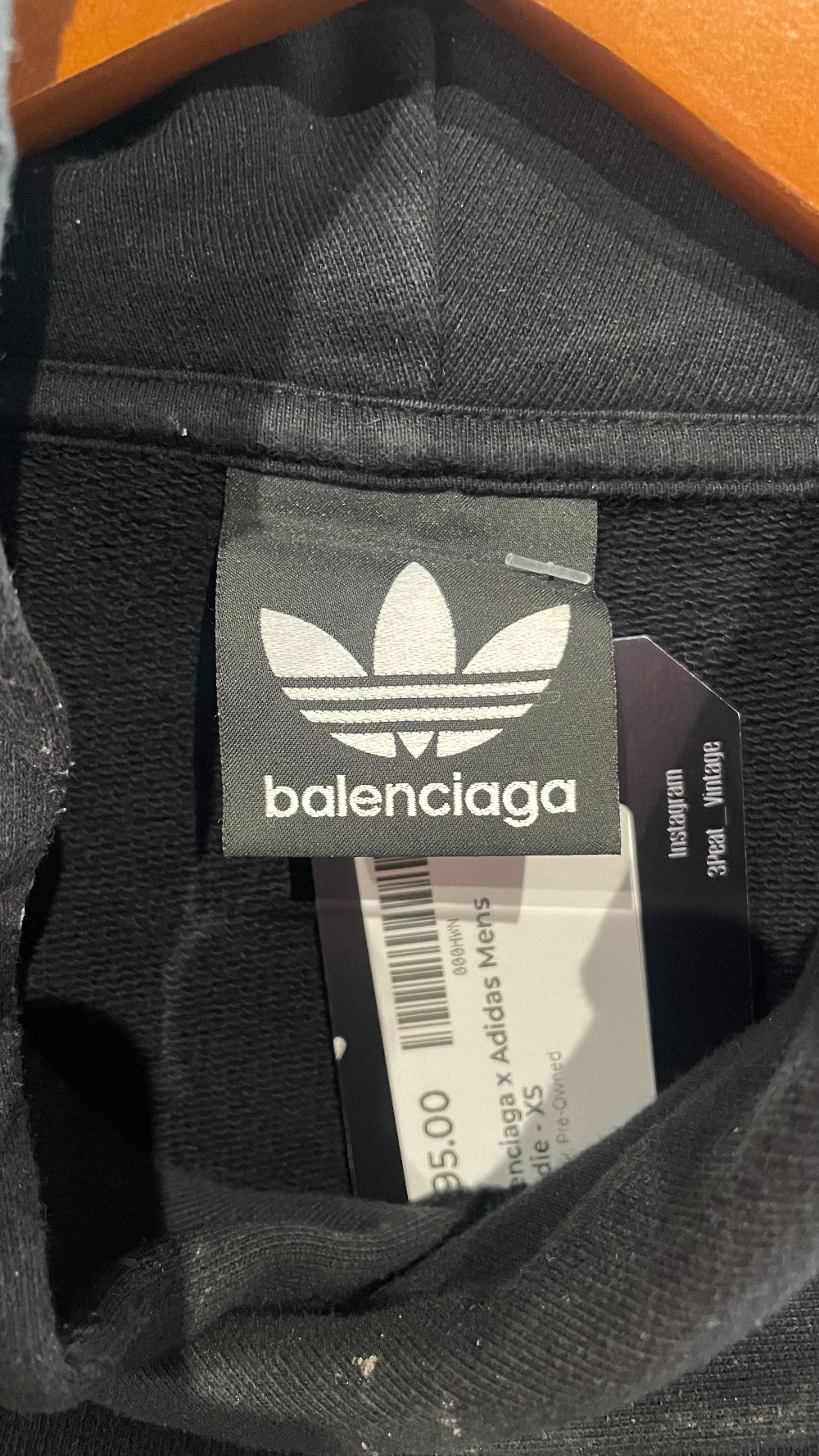 Balenciaga x Adidas Mens Hoodie - XS