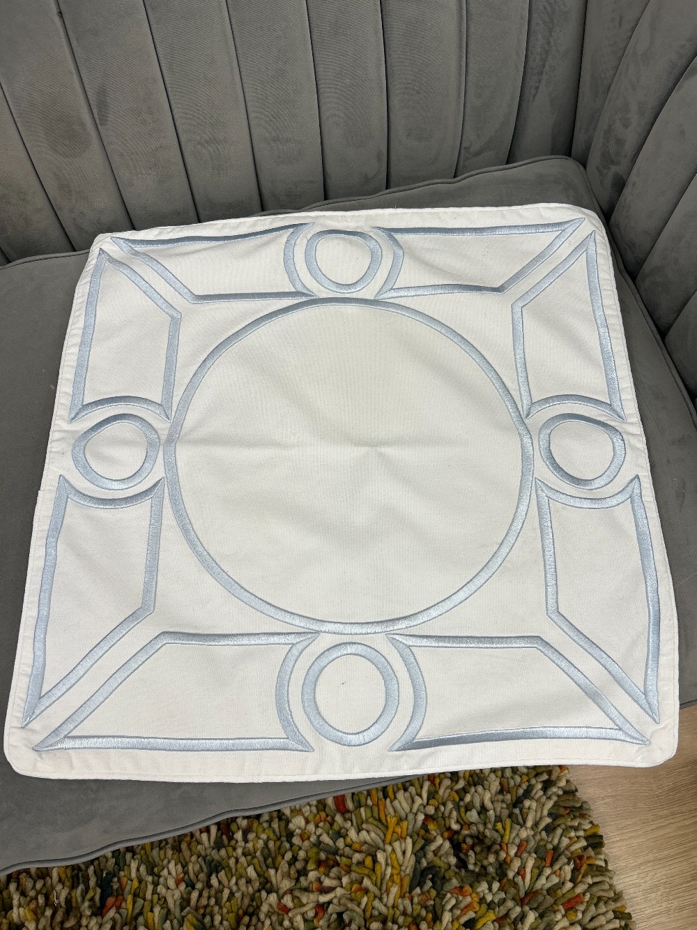 Frontgate Embroidered Outdoor Pillow Cover