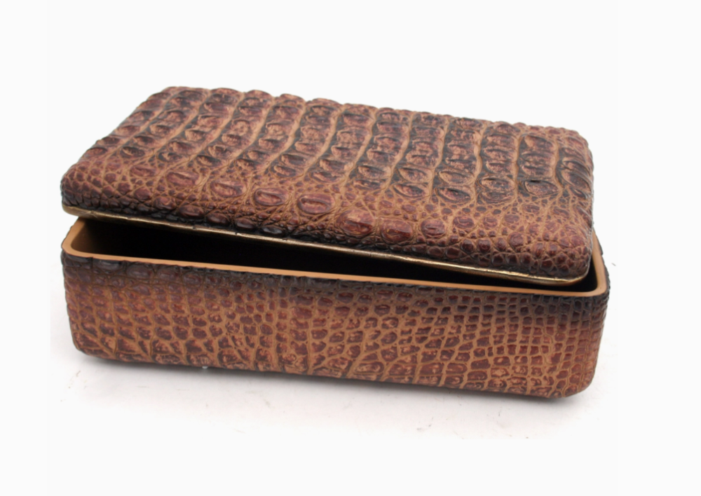 Brown Crocodile Skin Resin Box
