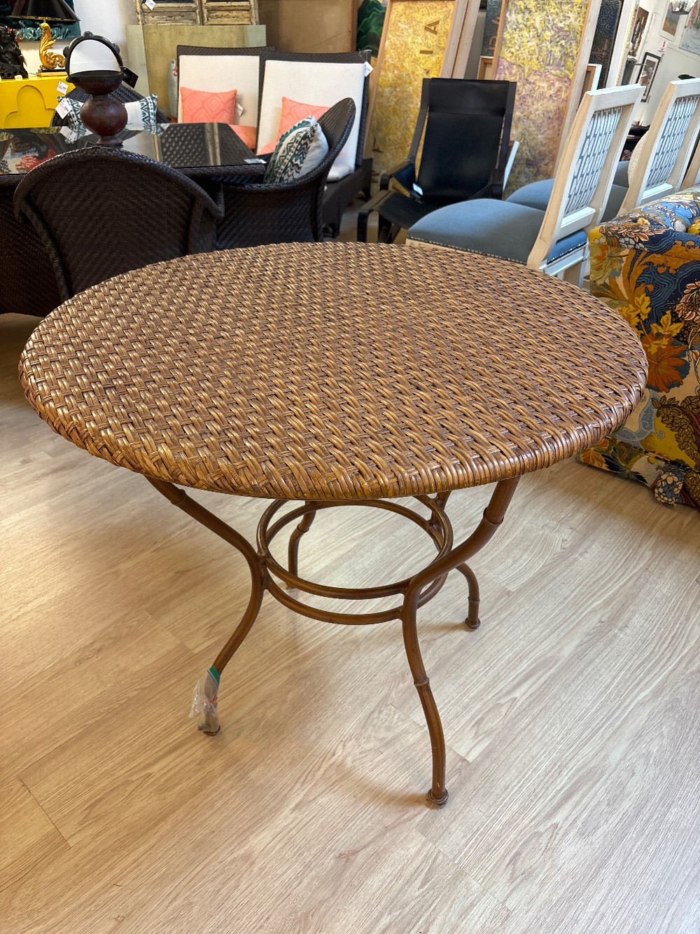 Pierre Deux Wicker Top Round Bistro Table