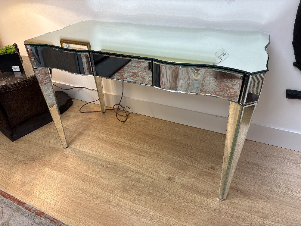 Mario Grimaldi Mirrored Desk/Vanity with 3 Drawers