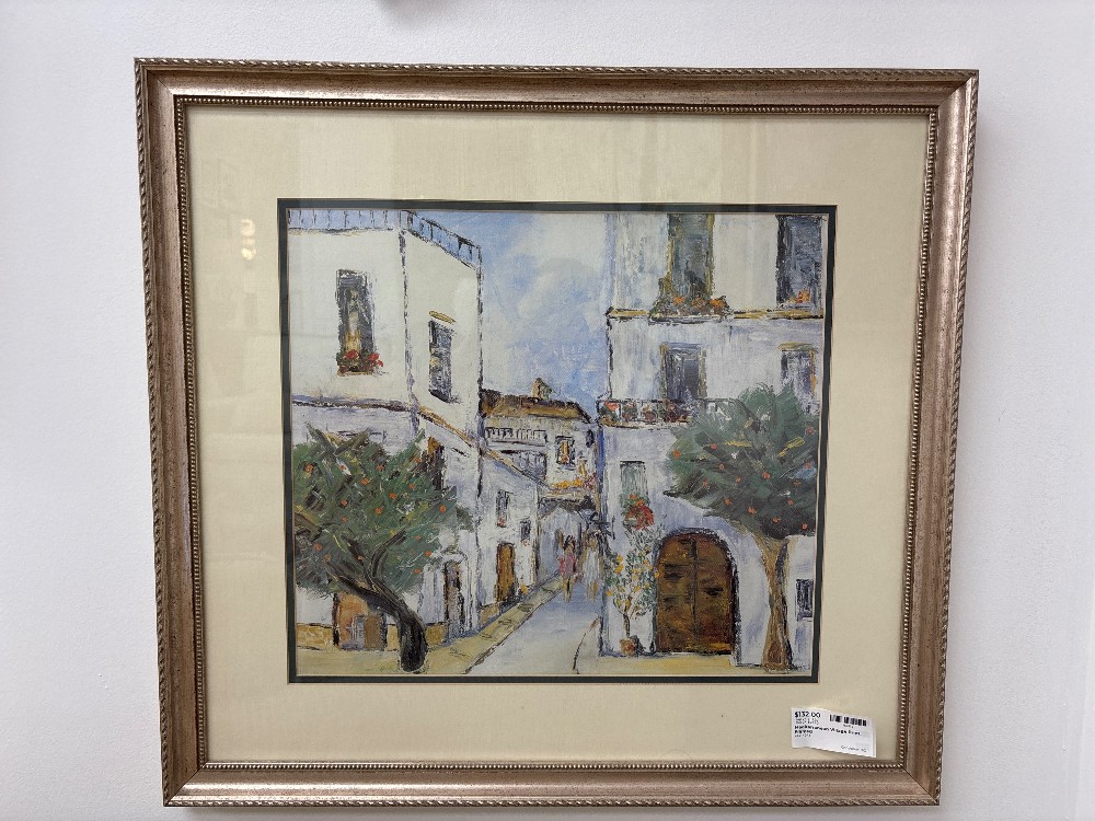 Mediterranean Village Print, Framed