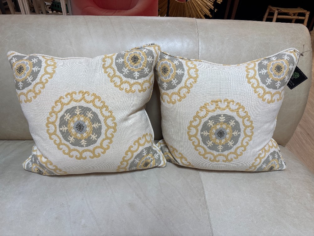 Kravet Medallion Throw Pillows, Pair