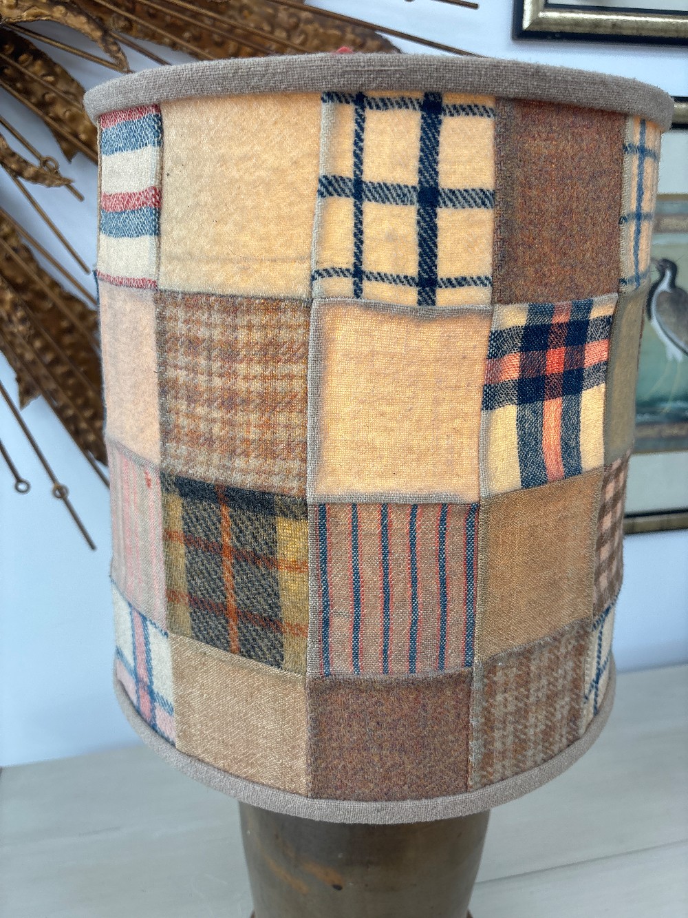 Verona Sunvold Folk Art Patchwork Lampshade & Lamp