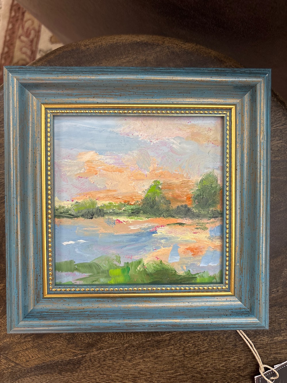 River at Dusk Landscape Painting by Julie Kearney