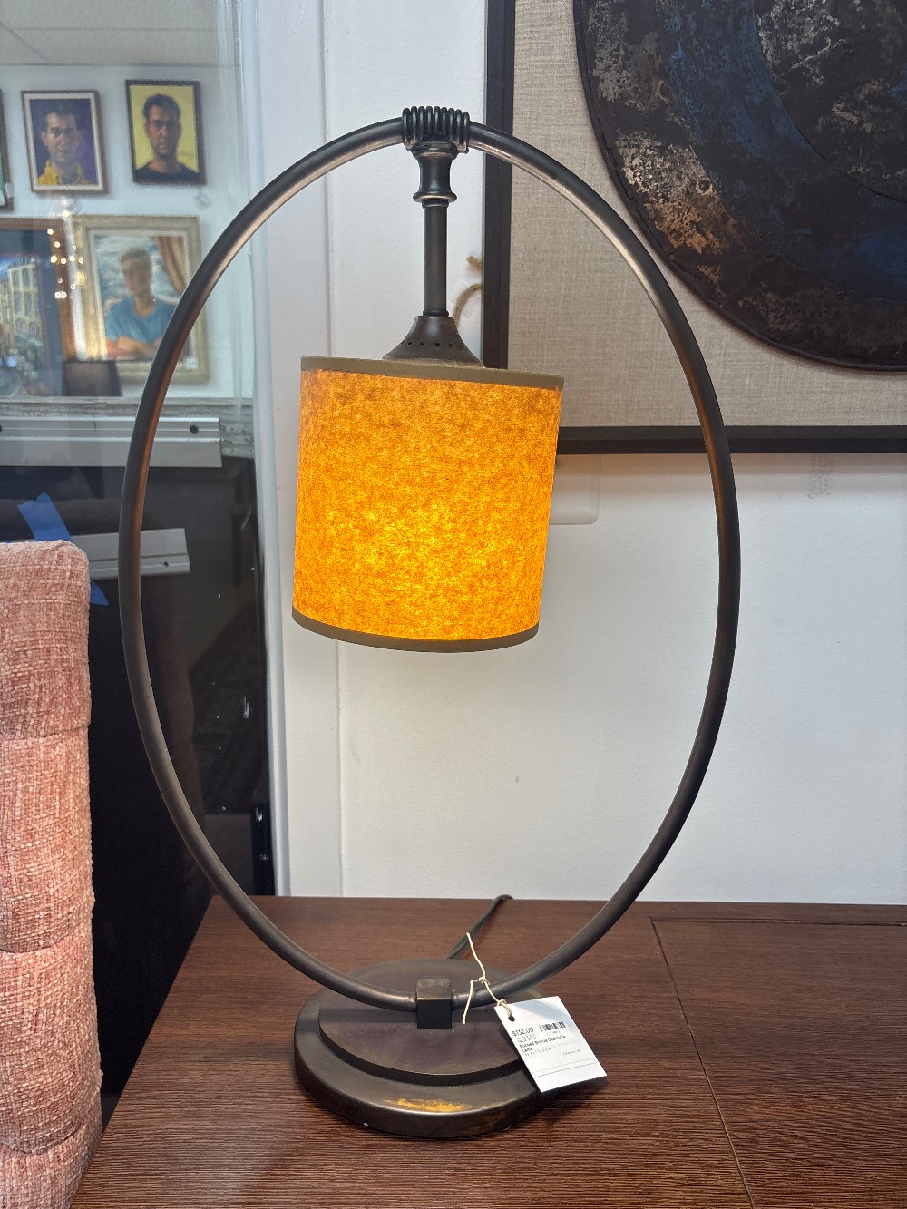 Rubbed Bronze Oval Table Lamp