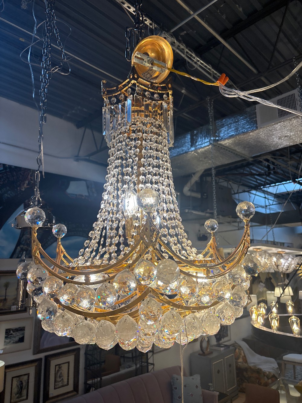French Empire Crystal Chandelier