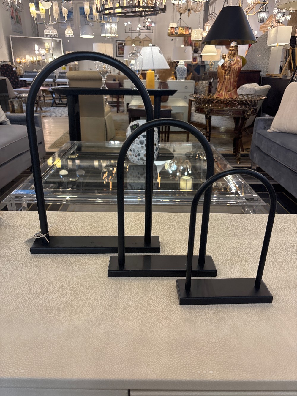 Crate & Barrel Metal Arch Sculptures - Set of 3