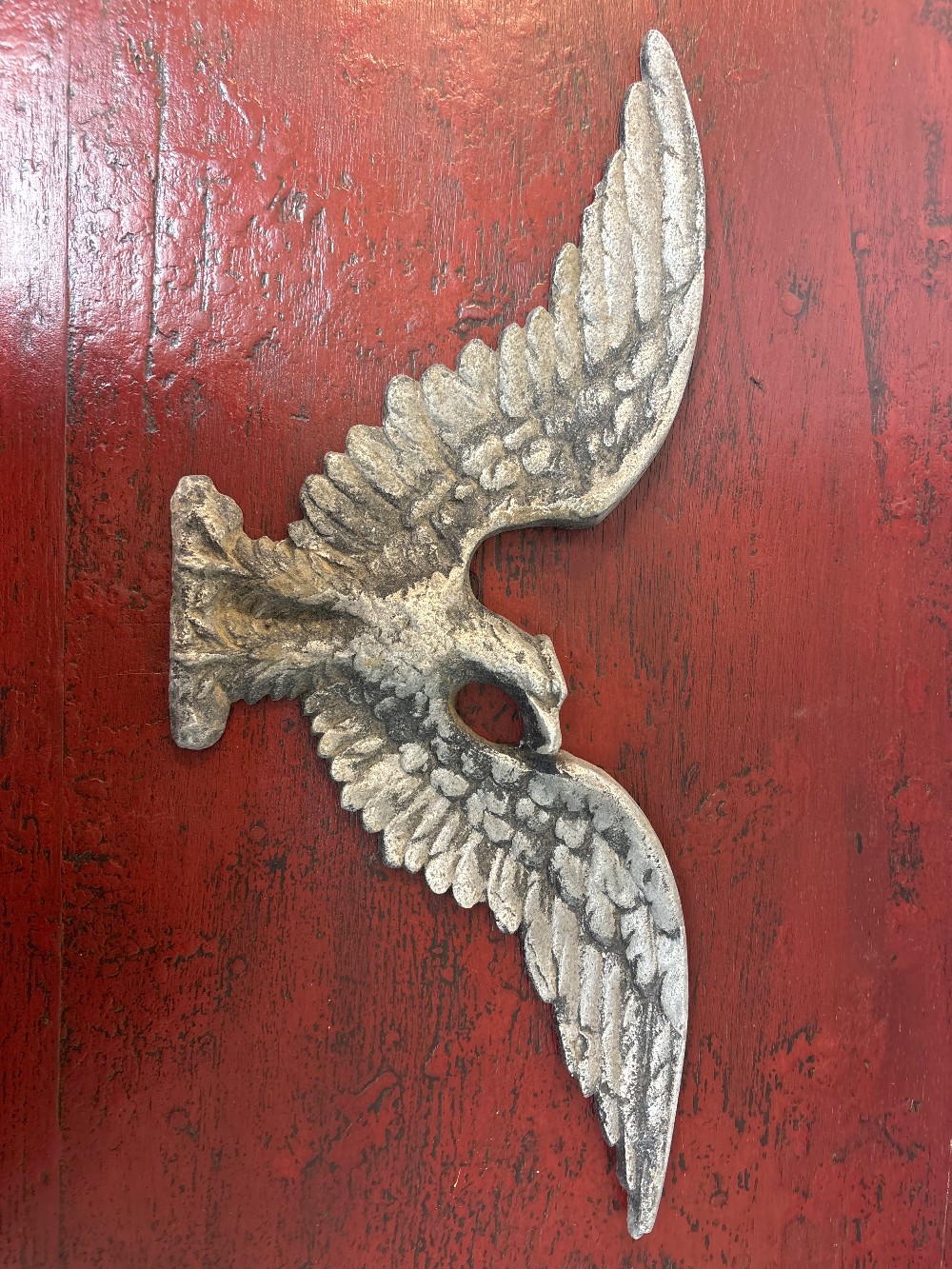 Vintage Cast Metal Silver Eagle Wall Plaque