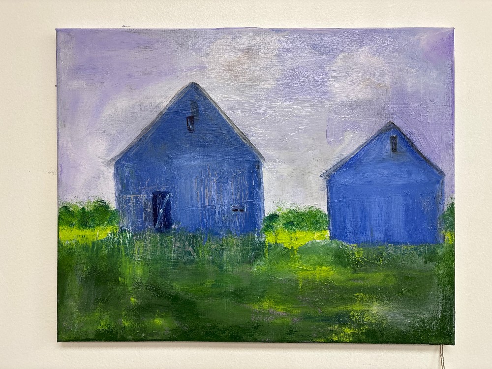 Blue Barns Painting by Julie Kearney