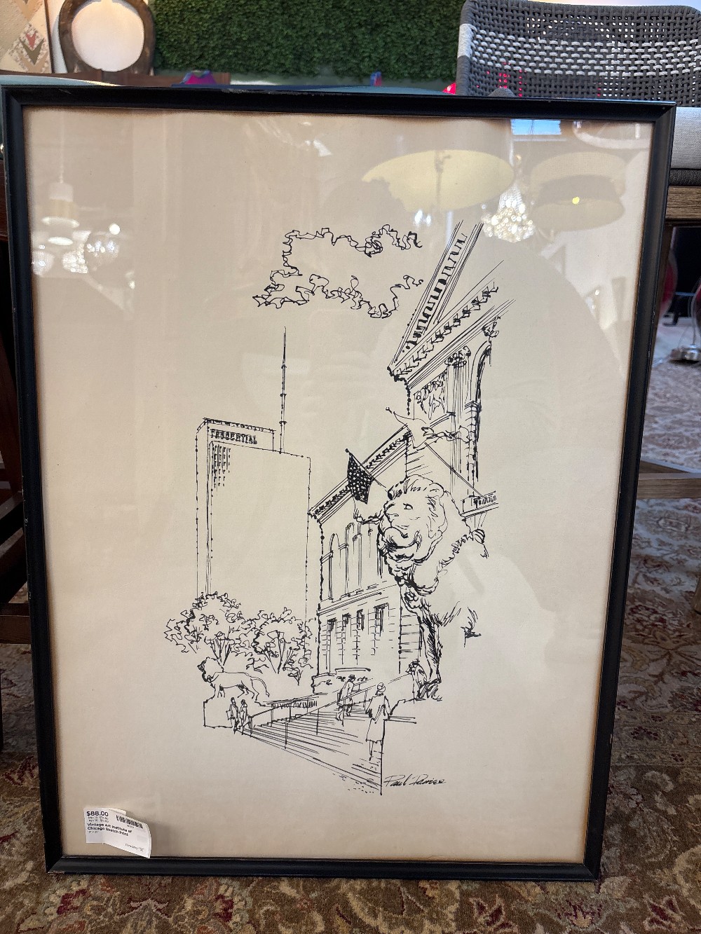 Vintage Art Institute of Chicago Sketch Print