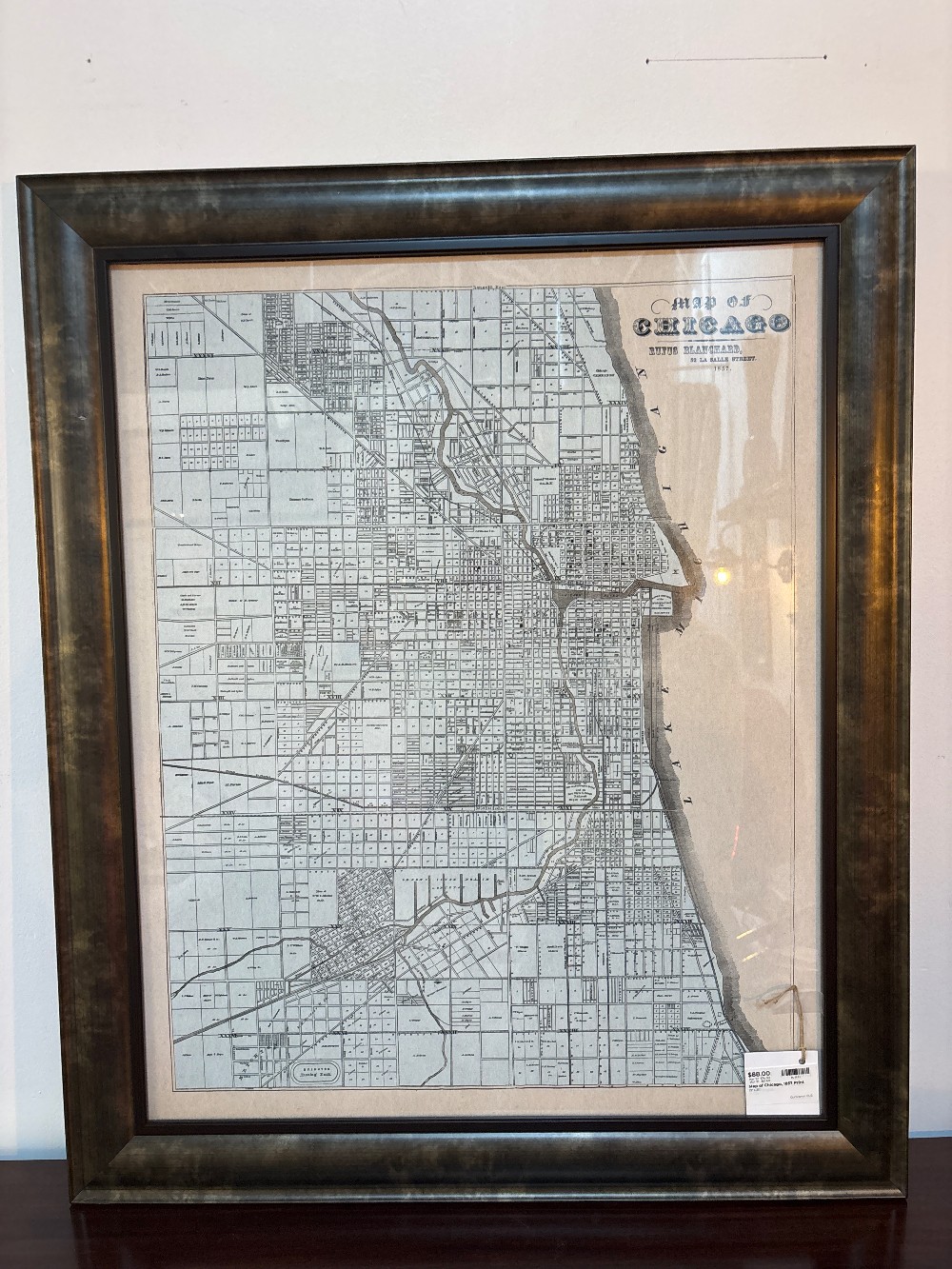 Map of Chicago, 1857 Print