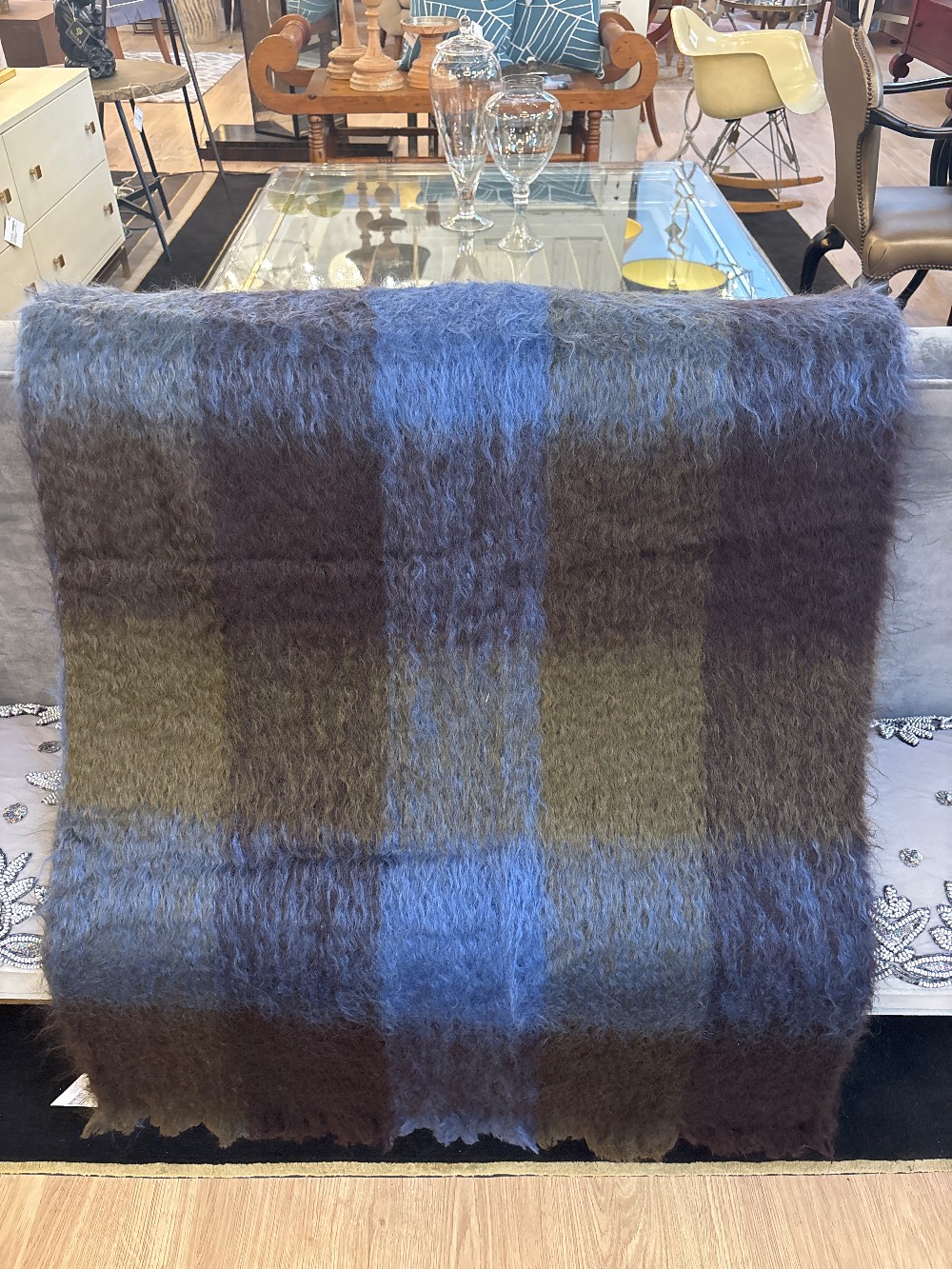 Zimmer + Rohde Mohair/Wool Plaid Throw Blanket