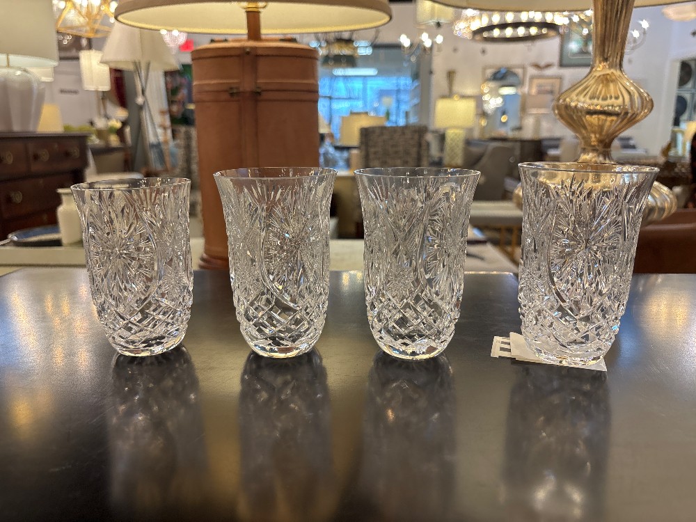 Vintage Cut Crystal Drinking Glasses - Set of 4