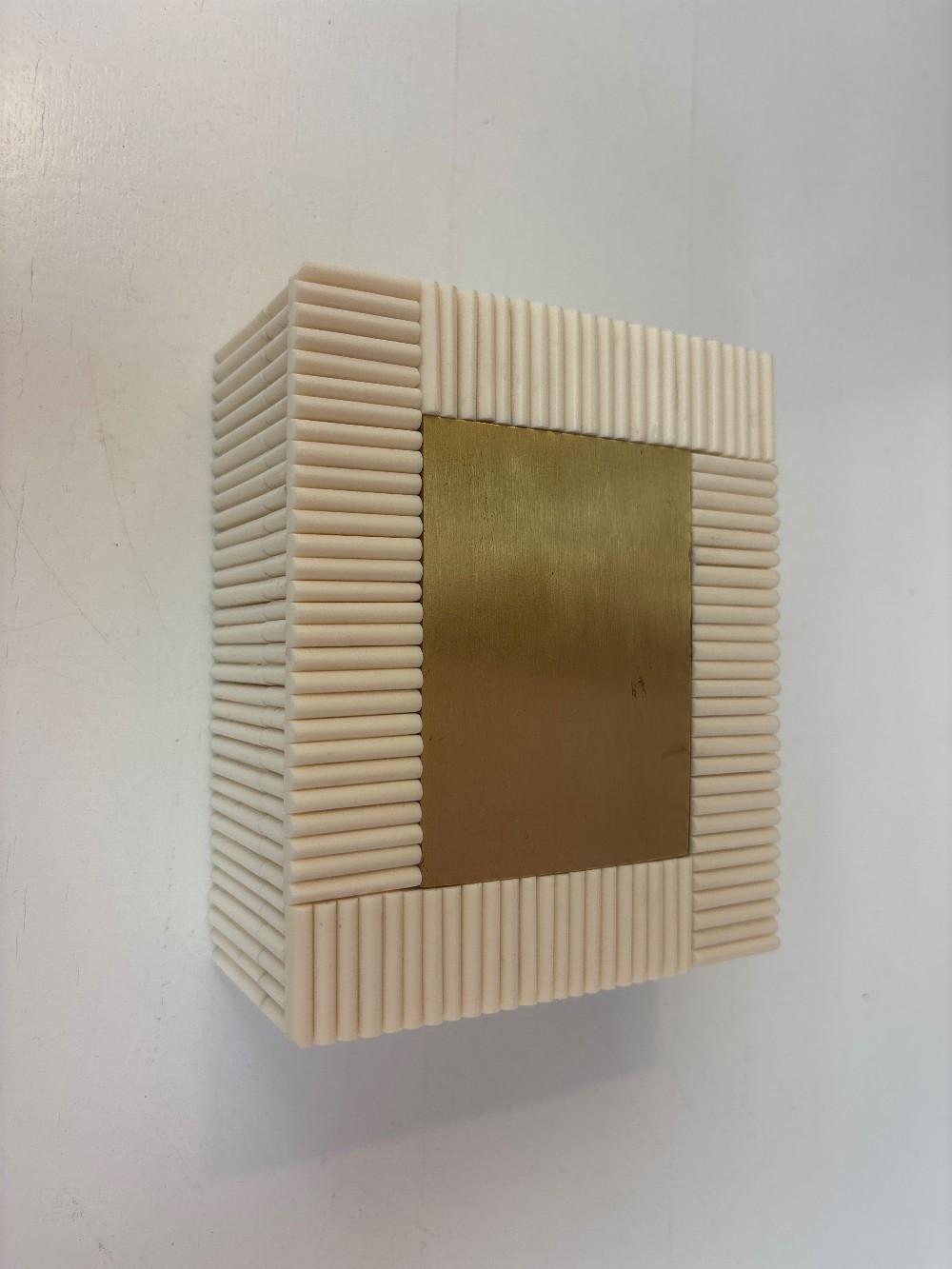 Zodax White Bone Chips & Brass Box (As Is)