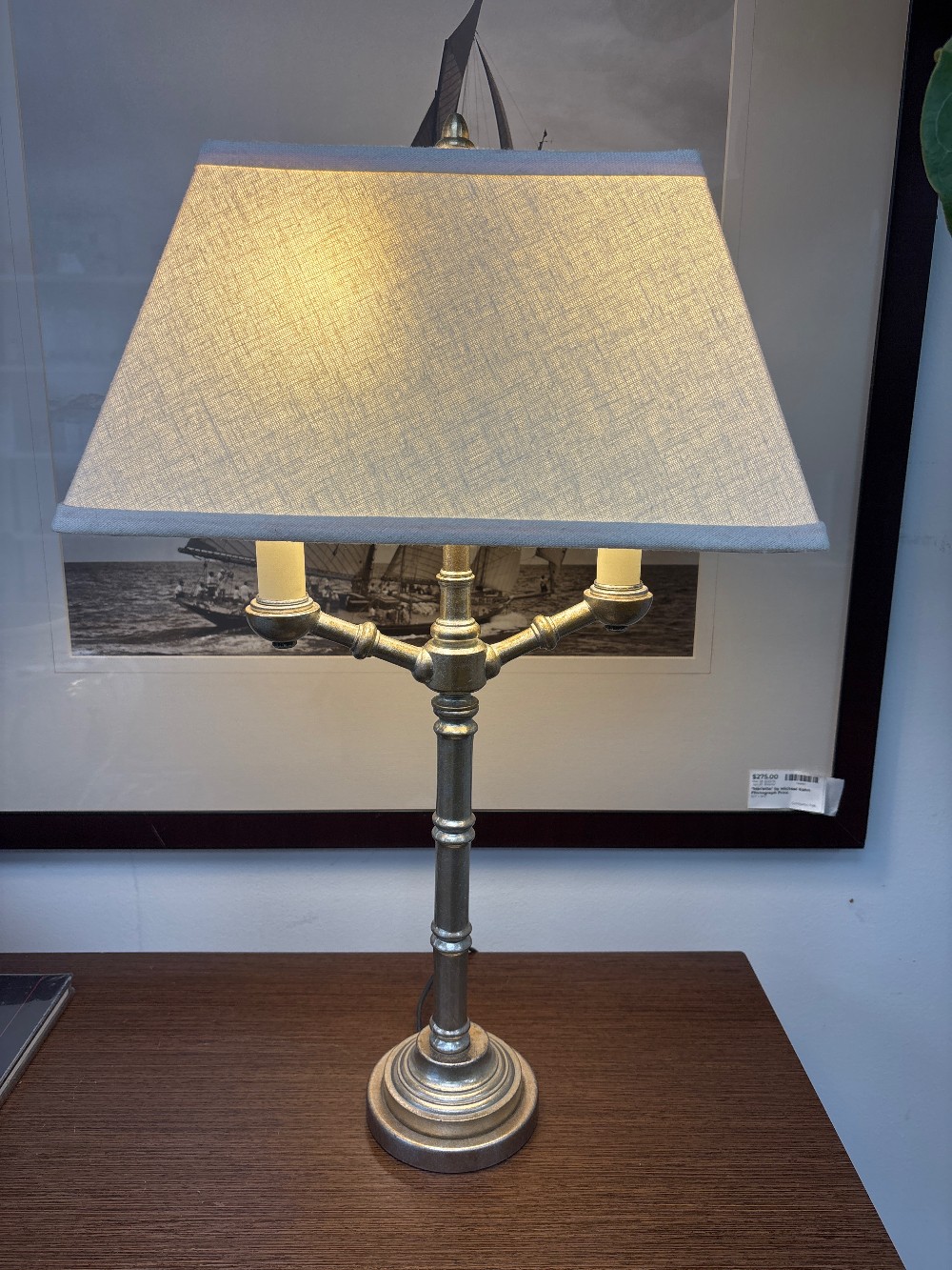 Robert Allen Antiqued Silver Table Lamp
