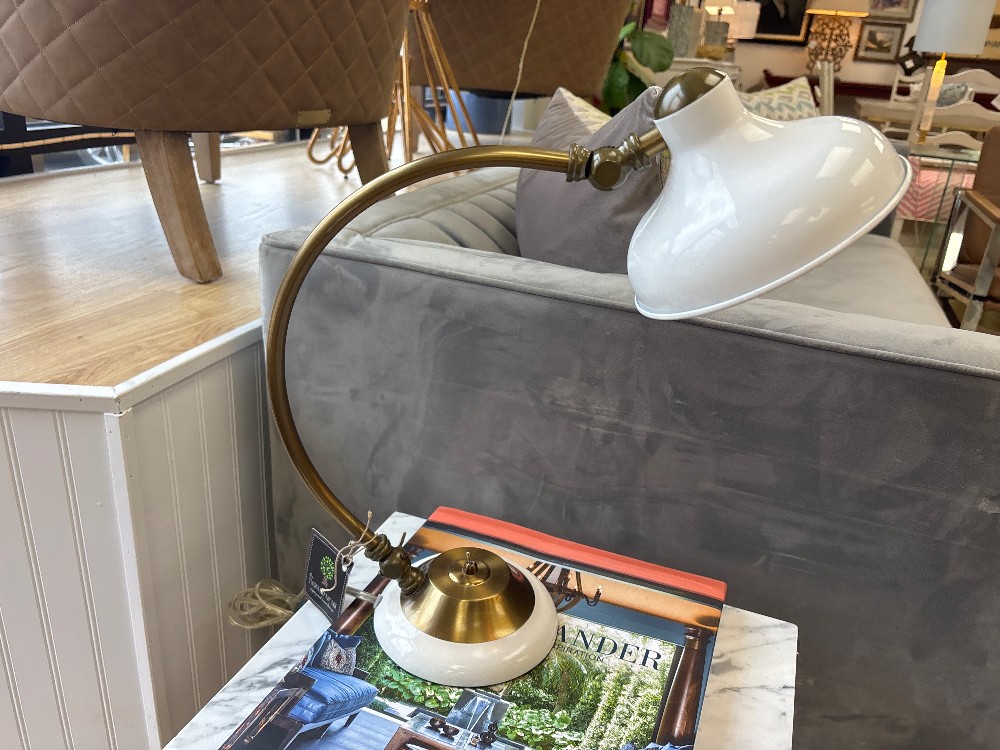 Serena & Lily Brass Goose Neck Adjustable Task Lamp