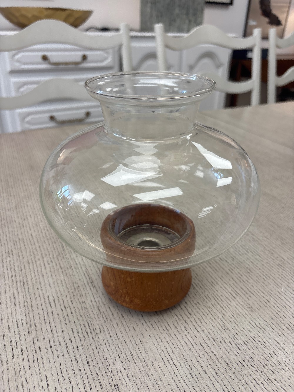 Mid-Century Dolphin Teakwood Candleholder