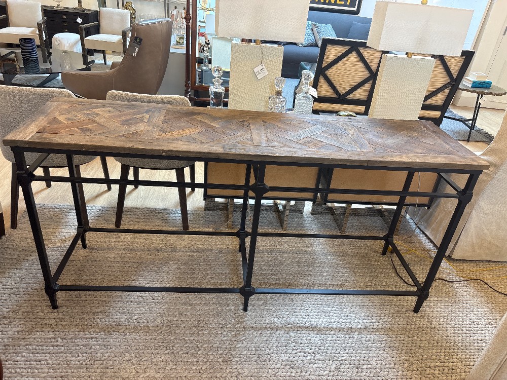 Pottery Barn Reclaimed Wood Parquet Console Table