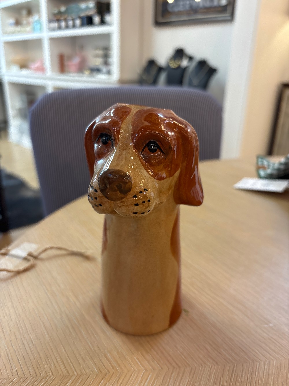Anthropologie Stoneware Dog Vase