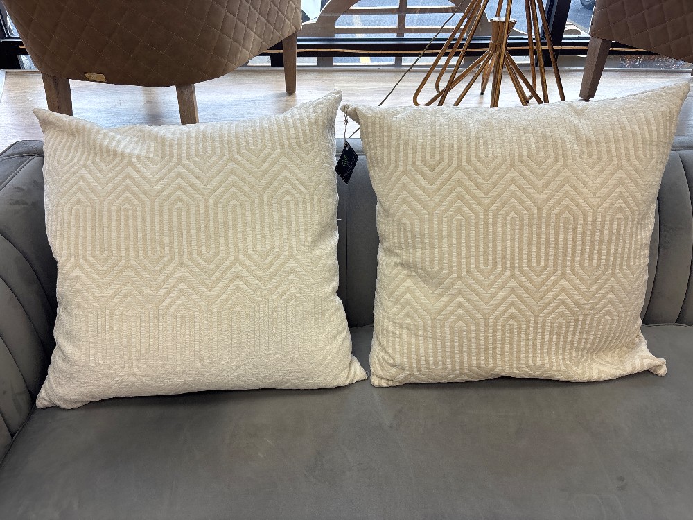 Embroidered Zig Zag Velvet Throw Pillows, Pair