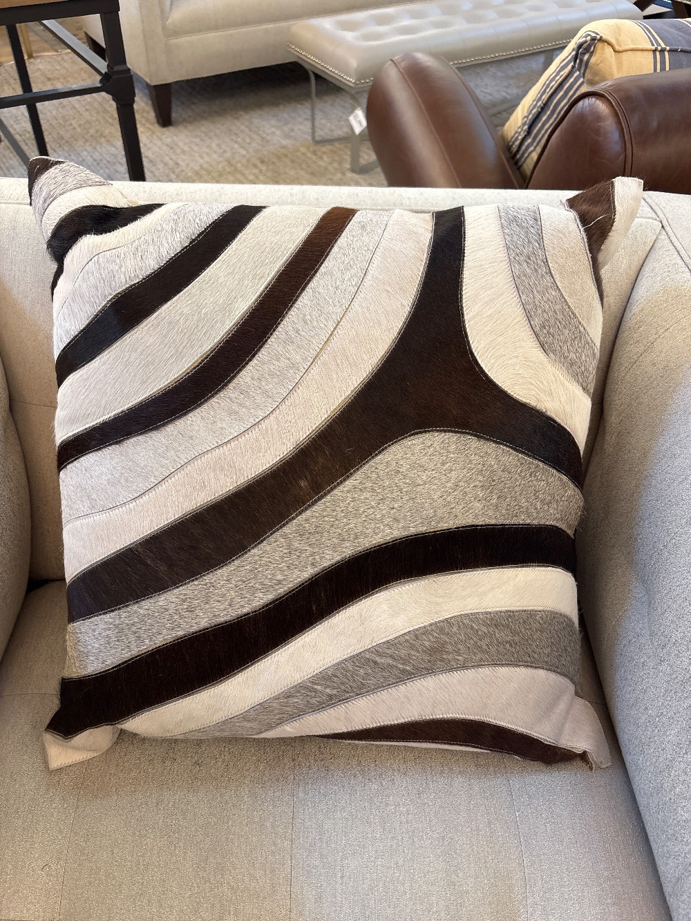 Callisto Home Modern Patchwork Hide Pillow