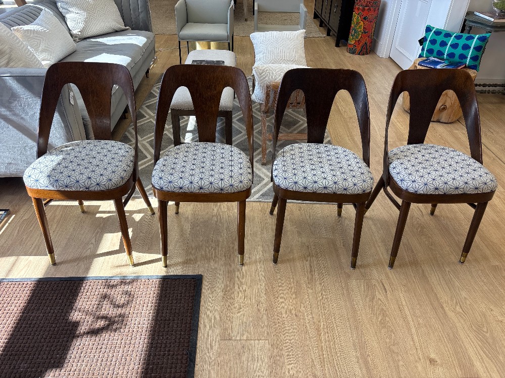 Vintage Mid-Century Dining Chairs, Set of 4