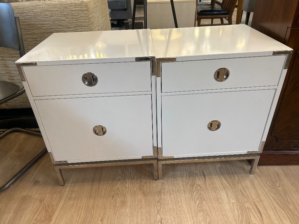 West Elm Malone Campaign Nightstands, Pair