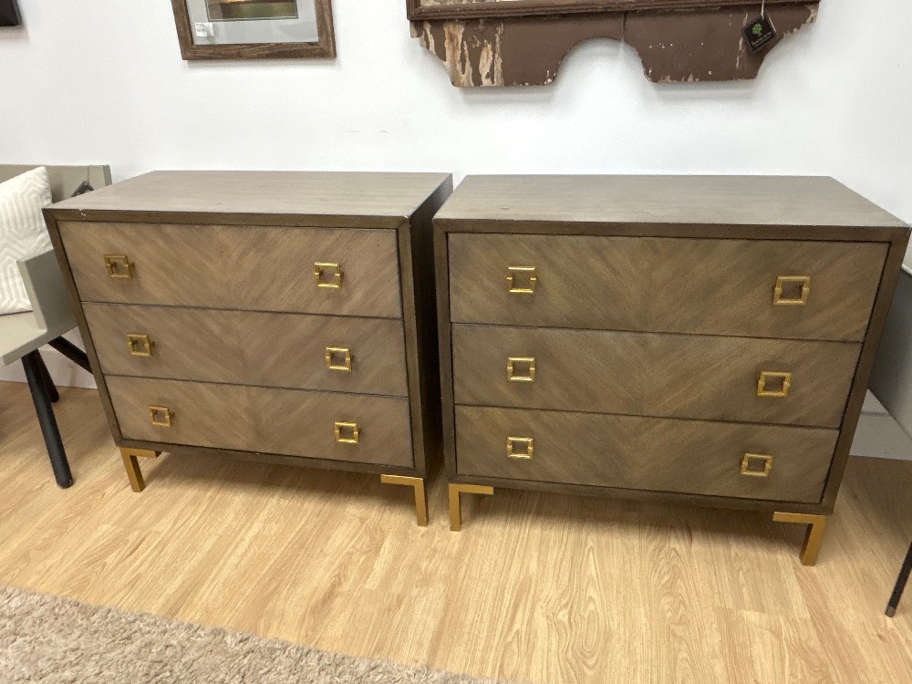 Coast to Coast Wheaton 3-Drawer Chests, Pair