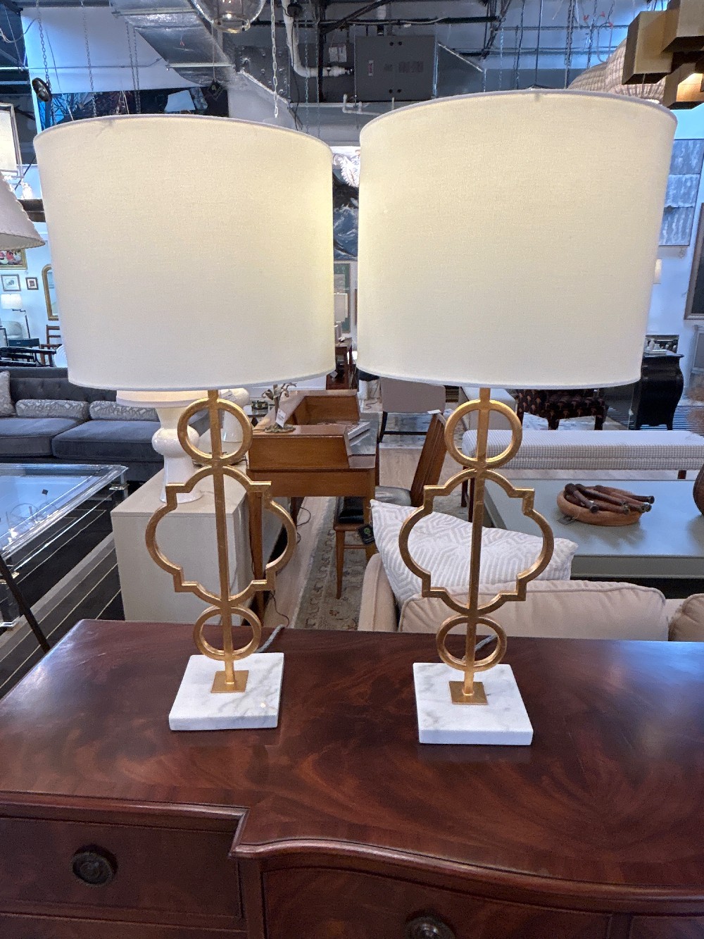 JONATHAN Y Modern Quatrefoil Lamps, Pair