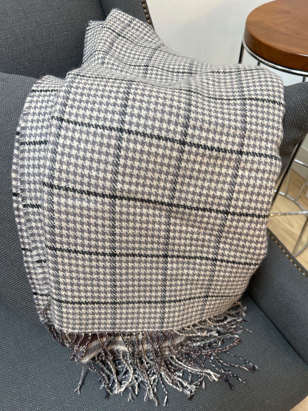 Pottery Barn Plaid & Houndstooth Throw Blanket